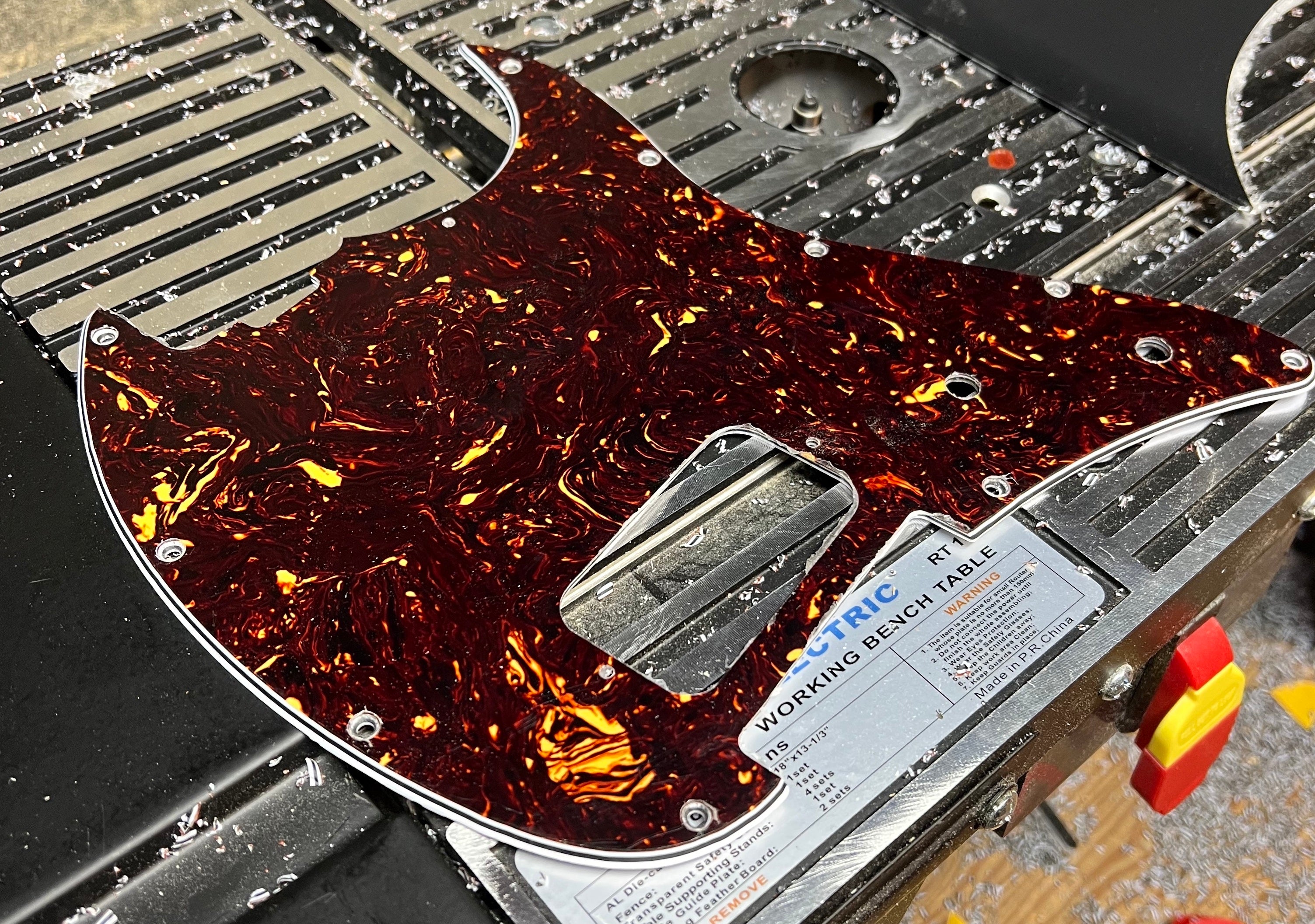 Load video: Cutting out a Custom CT50 Pickguard